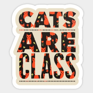 Modern Red Cat Design. Typographic modern cat art Sticker